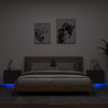 Mesitas de noche de pared con luces LED 2 unidades negro 1