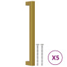 Puxadores para móveis 5 pcs 192 mm aço inoxidável dourado 2