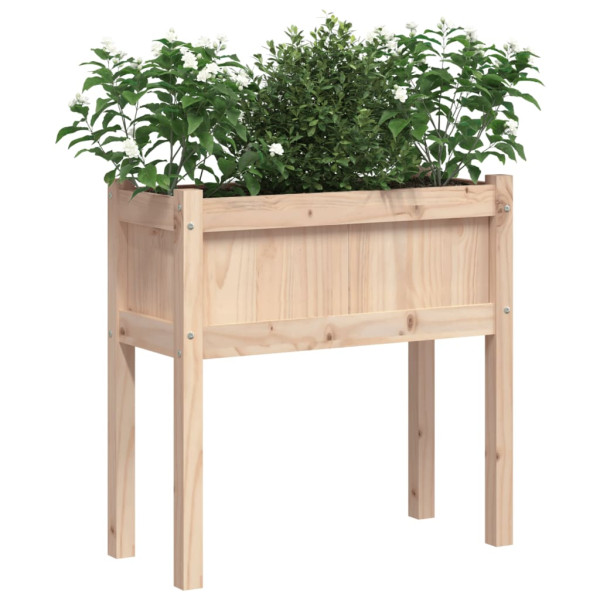 Jardinera con patas madera maciza de pino 70x31x70 cm M 4
