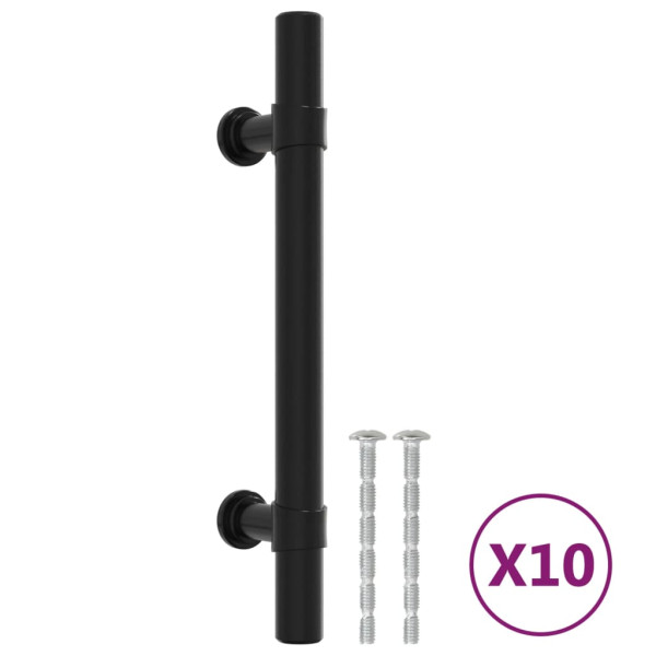 Tiradores para armarios 10 uds acero inoxidable negro 96 mm M 2