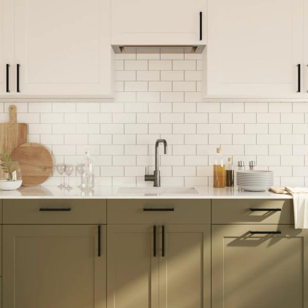 Puxadores para móveis 10 pcs 160 mm aço inoxidável preto M 4