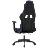 Silla gaming con reposapiés cuero sintético negro azul 5