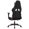 Silla gaming con reposapiés cuero sintético negro rojo 5