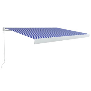 Toldo manual com caixa 350x250 cm azul e branco H