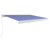 Toldo de carrete manual azul y blanco 350x250 cm 2