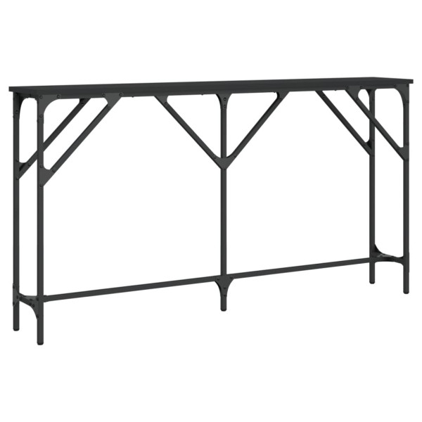 Mesa consola madera de ingeniería negro 140x23x75 cm M 2