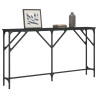 Mesa consola madera de ingeniería negro 140x23x75 cm 3