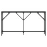 Mesa consola madera de ingeniería negro 140x23x75 cm 4