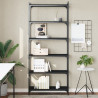 Librería de 6 estantes madera de ingeniería negro 80x30x188 cm 1