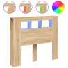 Cabecero LED madera ingeniería roble Sonoma 120x18.5x103.5 cm 2