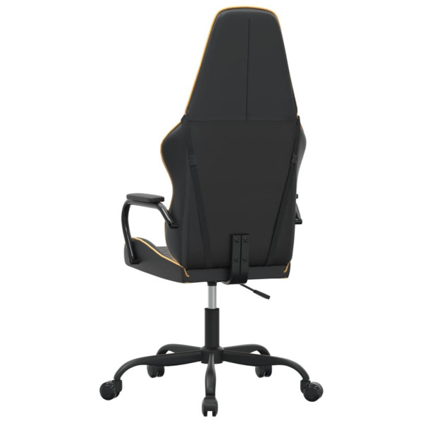 Silla gaming con masaje cuero sintético dorado y negro M 5