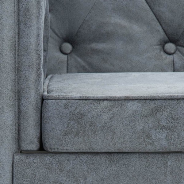 Sillón tapizado de tela gris M 3