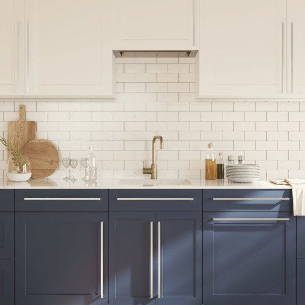 Tiradores para armarios 10 uds acero inoxidable plateado 480 mm M 4