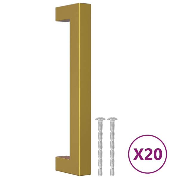 Tiradores para armarios 20 uds acero inoxidable dorado 128 mm M 2