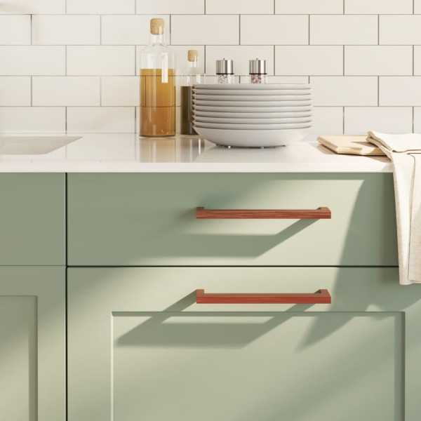 Tiradores para armarios 10 uds acero inoxidable bronce 192 mm D