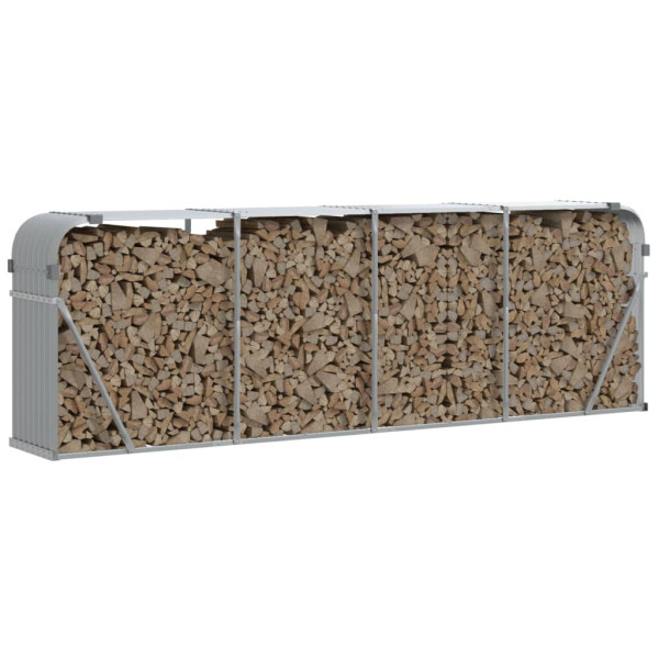 Suporte de lenha 300x45x100 cm aço galvanizado cinza-claro M 3