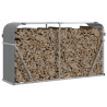 Suporte de lenha 180x45x100 cm aço galvanizado cinza-claro 3