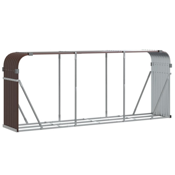 Suporte de lenha 234x45x100 cm aço galvanizado castanho M 2
