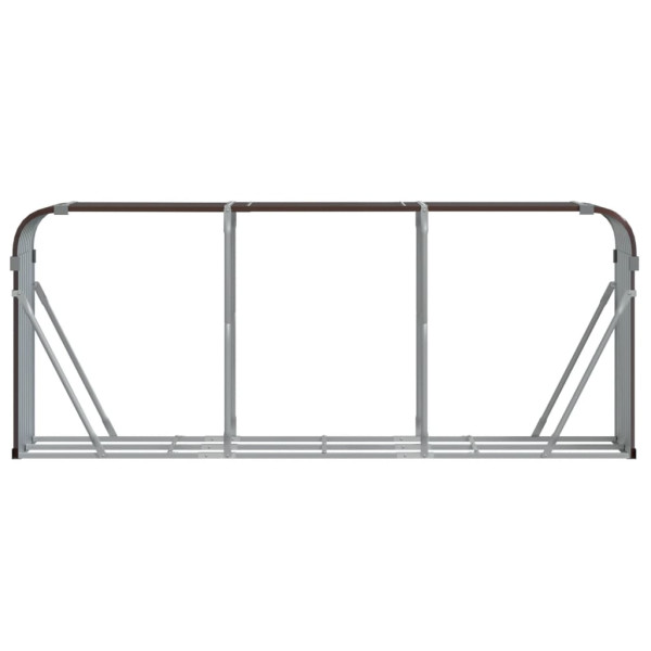 Suporte de lenha 234x45x100 cm aço galvanizado castanho M 4
