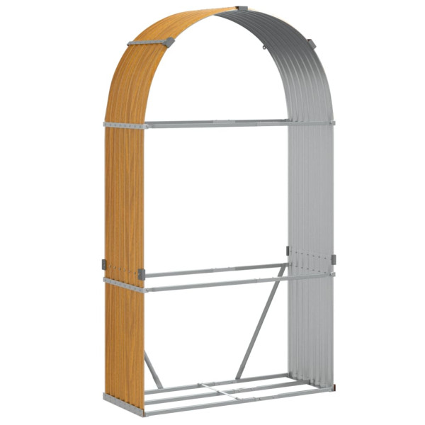 Leñero de acero galvanizado marrón claro 120x45x210 cm M 2