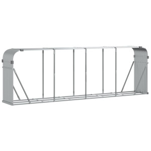 Suporte de lenha 300x45x100 cm aço galvanizado prateado H
