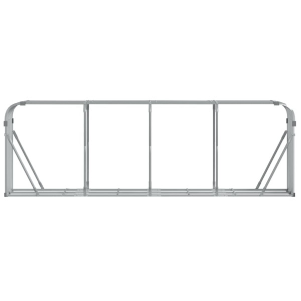 Suporte de lenha 300x45x100 cm aço galvanizado prateado M 4