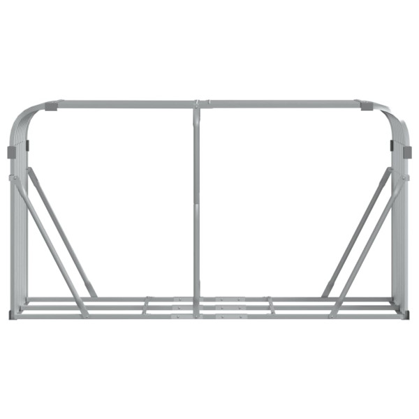 Suporte de lenha 180x45x100 cm aço galvanizado prateado M 4