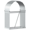 Suporte de lenha 80x45x120 cm aço galvanizado prateado 2