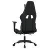 Silla gaming con reposapiés cuero sintético negro blanco 5