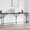 Mesa consola madera de ingeniería negra 200x29x75 cm 1