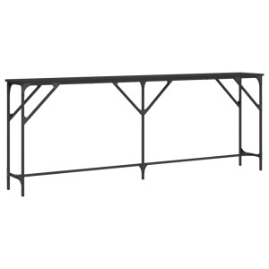 Mesa consola 200x29x75 cm derivados de madeira preto H