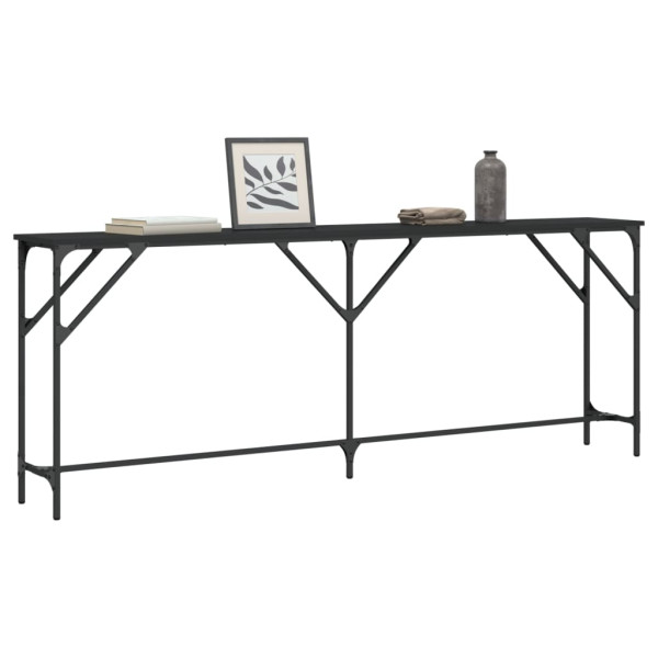 Mesa consola madera de ingeniería negra 200x29x75 cm M 3