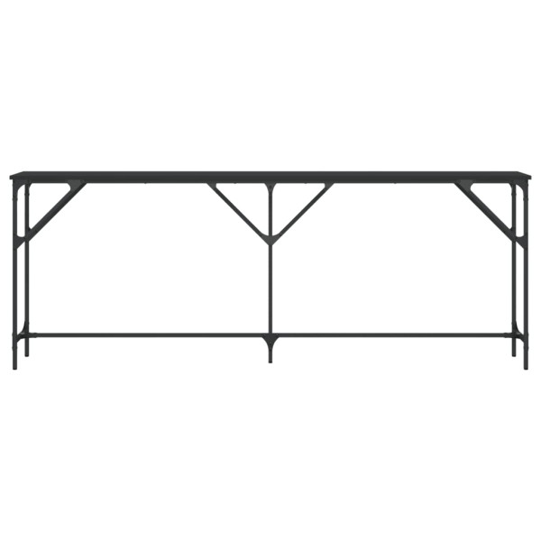 Mesa consola madera de ingeniería negra 200x29x75 cm M 4