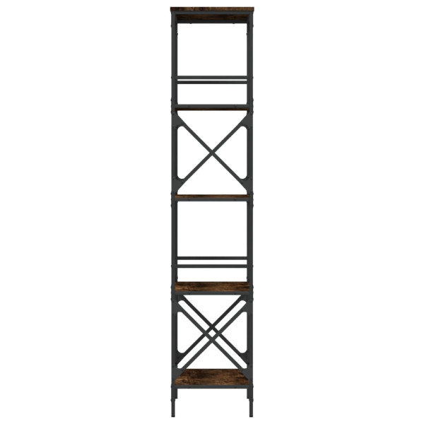 Librería 5 estantes madera ingeniería roble ahumado 59x35x171cm M 5