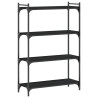 Librería de 4 estantes madera de ingeniería negro 80x30x120 cm 2