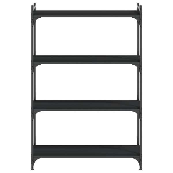 Librería de 4 estantes madera de ingeniería negro 80x30x120 cm M 4