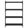 Librería de 4 estantes madera de ingeniería negro 80x30x120 cm 4