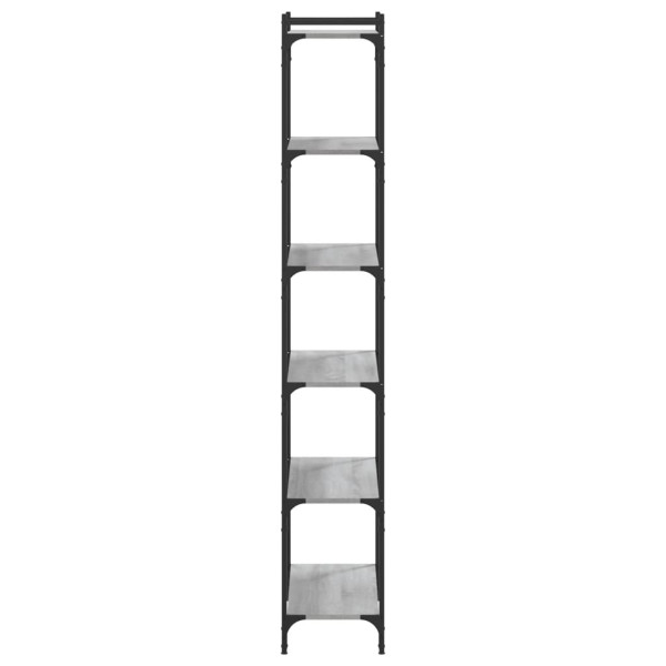 Librería 6 estantes madera ingeniería gris Sonoma 80x30x188 cm M 5