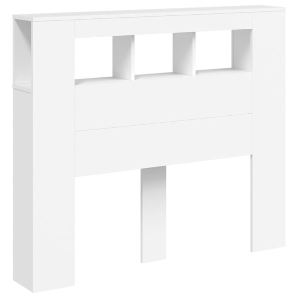 Cabecero con LED madera de ingeniería blanco 120x18.5x103.5 cm M 5