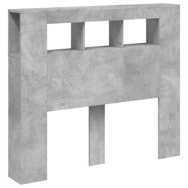 Cabecero LED madera ingeniería gris hormigón 120x18.5x103.5 cm M 5
