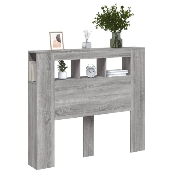 Cabecero LED madera ingeniería gris Sonoma 120x18.5x103.5 cm M 4