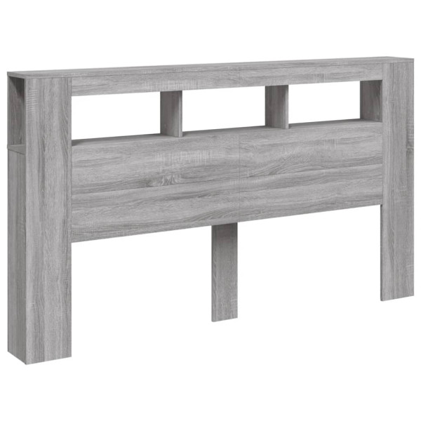 Cabecero LED madera ingeniería gris Sonoma 180x18.5x103.5 cm M 3