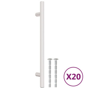 Puxadores para móveis 20 pcs 160 mm aço inoxidável prateado H