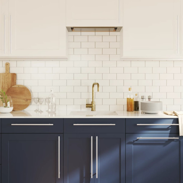 Tiradores para armarios 10 uds acero inoxidable plateado 320 mm M 4