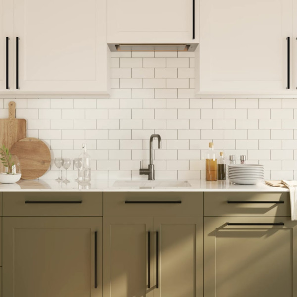 Tiradores para armarios 10 uds acero inoxidable negro 320 mm M 4