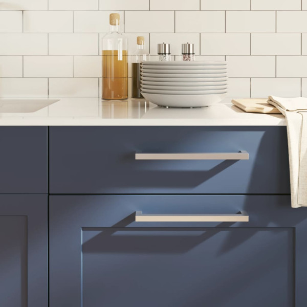 Tiradores para armarios 10 uds acero inoxidable plateado 224 mm D