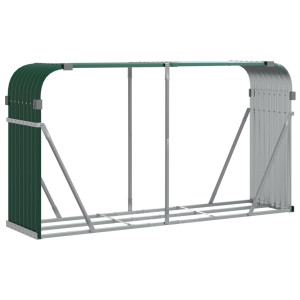 Suporte de lenha 234x45x100 cm aço galvanizado verde H