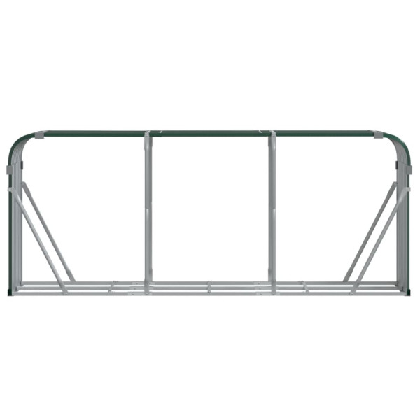 Suporte de lenha 234x45x100 cm aço galvanizado verde M 4