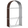 Suporte de lenha 120x45x210 cm aço galvanizado castanho 2
