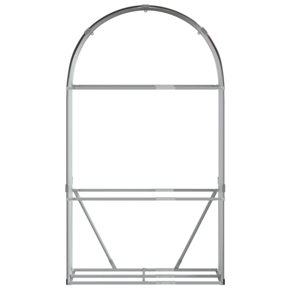 Suporte de lenha 120x45x210 cm aço galvanizado castanho M 4